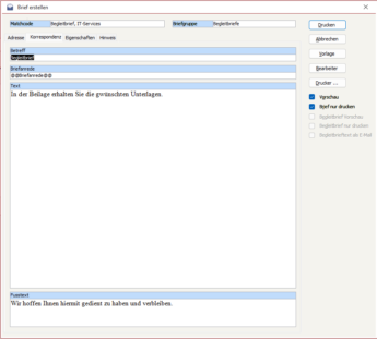Software Briefassistent Briefe erstellen
