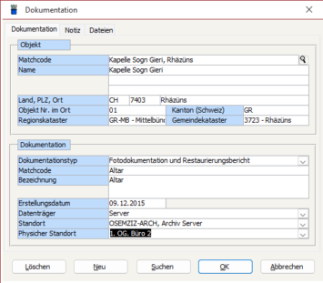 RestauroBase Dokumentation Software RestauroBase Dokumentation