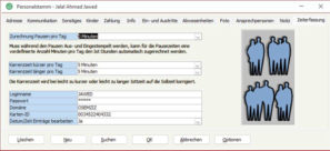 Software Zeiterfassung Personalstamm Abrechnungsparameter